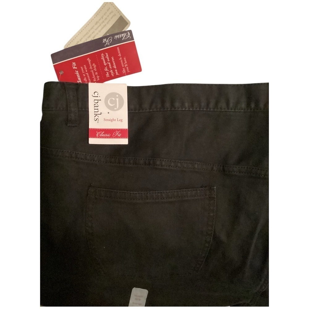 CJ Banks Classic Black Straight Leg Jeans, Plus Size 28W - Picture 7 of 8